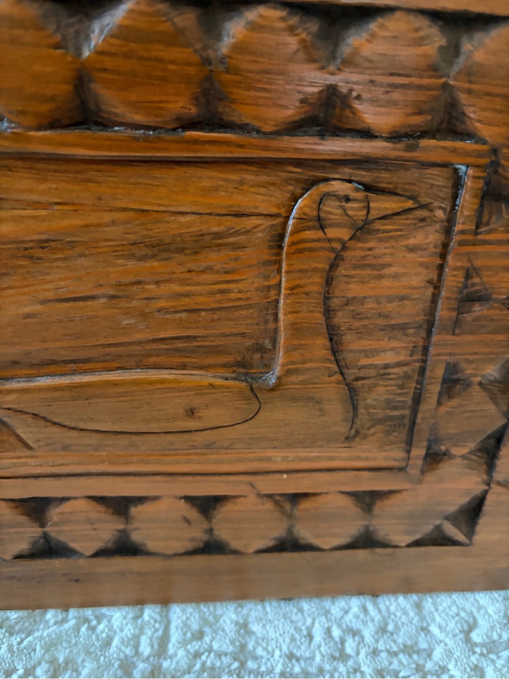 Hand-Carved Wooden picture with Duck Motif - Warm Honey Brown